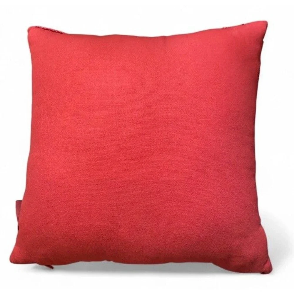Chinese New Year 2024 Dragon Red Black 13x13 Square Beaded Toss Pillow Zodiac